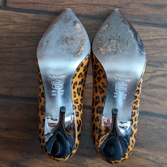 Nina Patent Cheetah and Chrome Stiletto Heels - Picture 7 of 9